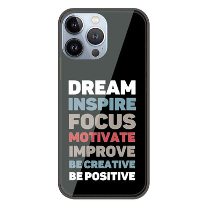Dream Inspire Focus Typography - Printed Silicone Case For Apple iPhone 13 Pro
