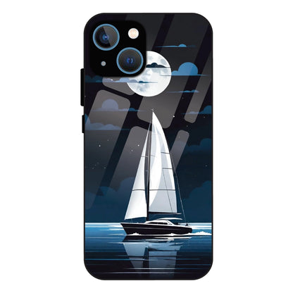 Moonlight Sailboat - Glass Case For Apple iPhone 13