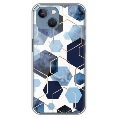 Blue Hex Mosaic - Printed Silicone Case for Apple iPhone 13