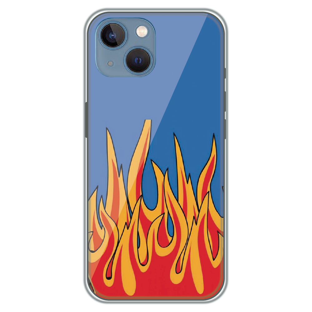 Blue Sky Flames - Printed Silicone Case for Apple iPhone 13