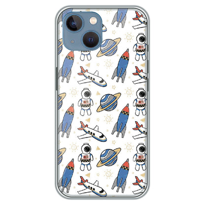 Doodle Space Explorer - Printed Silicone Case for Apple iPhone 13