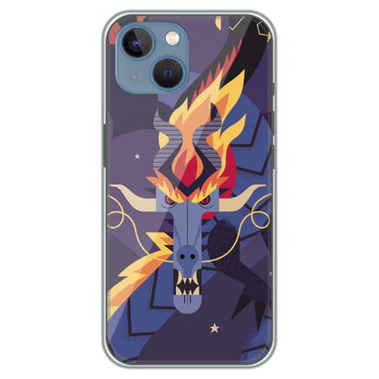 Geometric Fire Dragon - Printed Silicone Case for Apple iPhone 13
