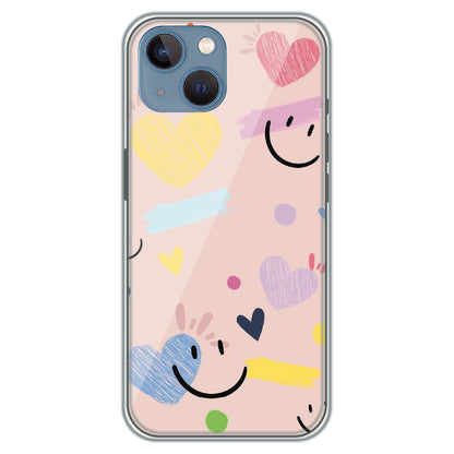 Happy Hearts Doodle - Printed Silicone Case for Apple iPhone 13