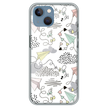 Paper Plane Doodles - Printed Silicone Case for Apple iPhone 13