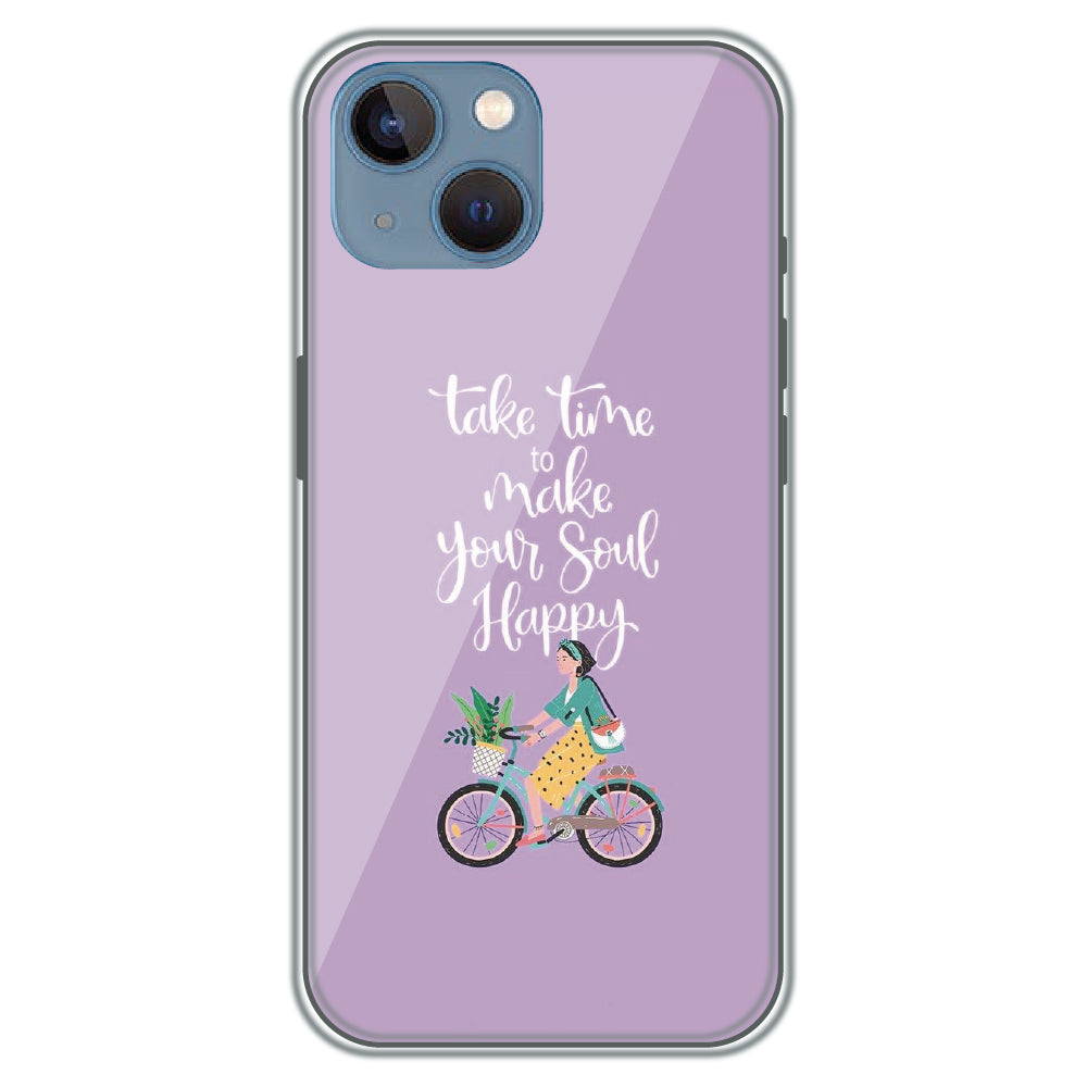 Soul Happy Quote - Printed Silicone Case for Apple iPhone 13