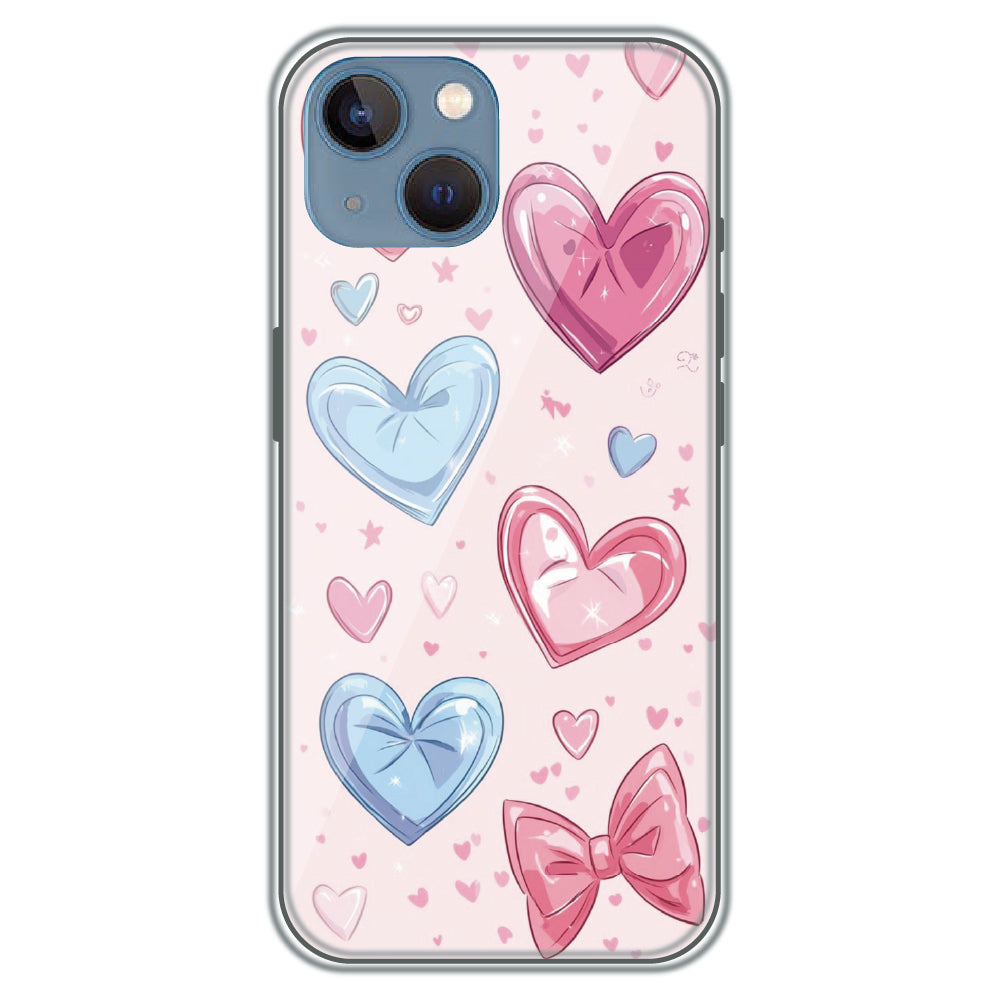 Sparkle Hearts & Bow - Printed Silicone Case for Apple iPhone 13