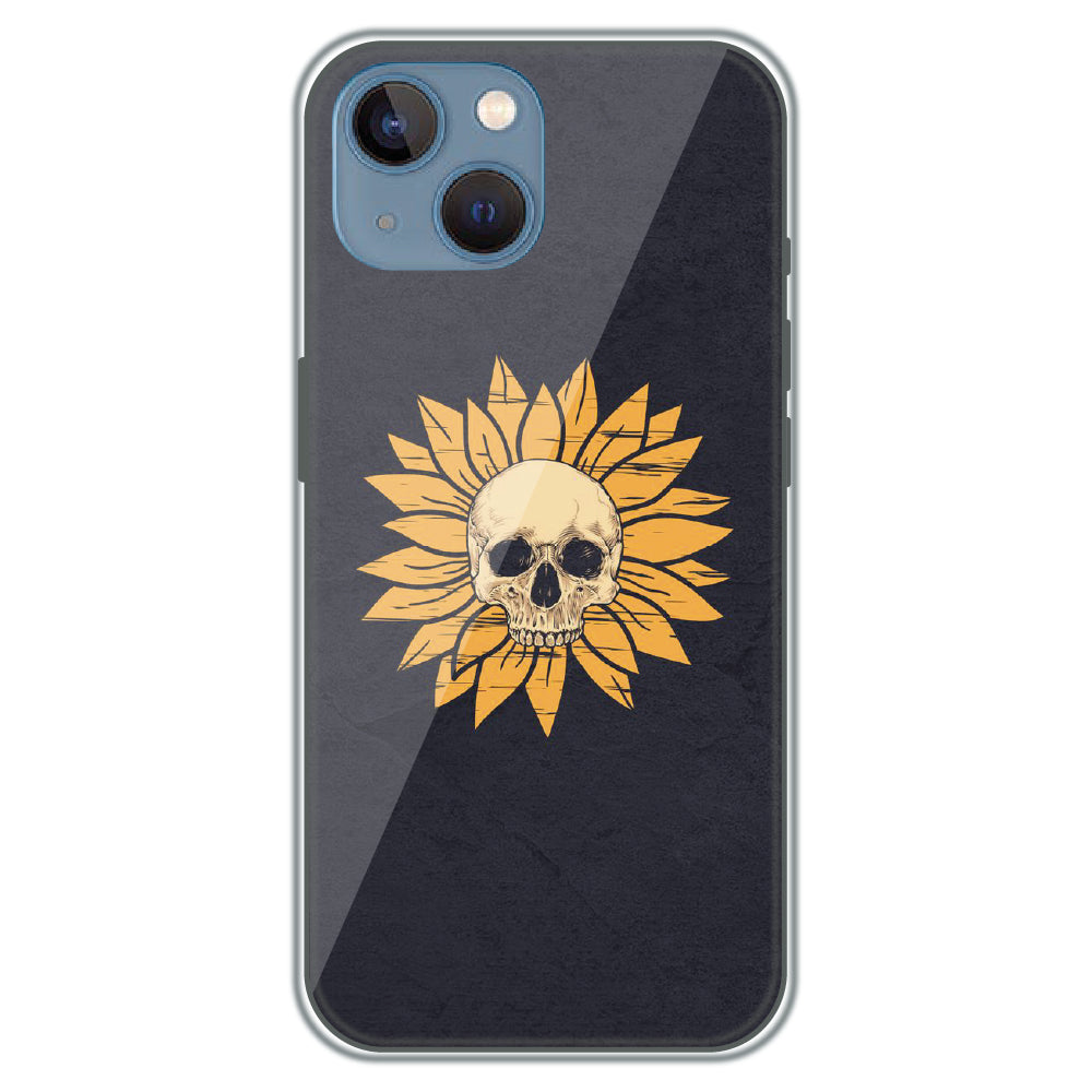 Sunflower Skull - Printed Silicone Case for Apple iPhone 13