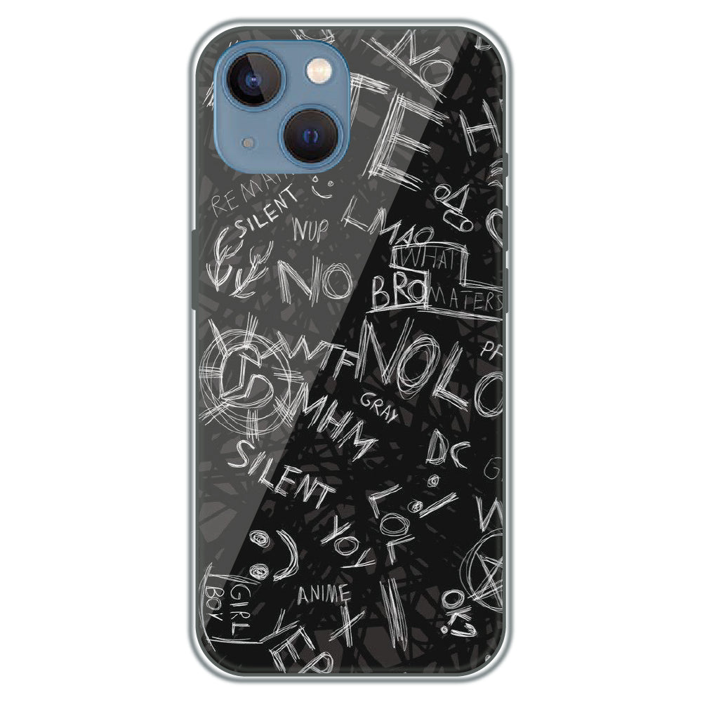 Urban Scribble Notes - Printed Silicone Case for Apple iPhone 13