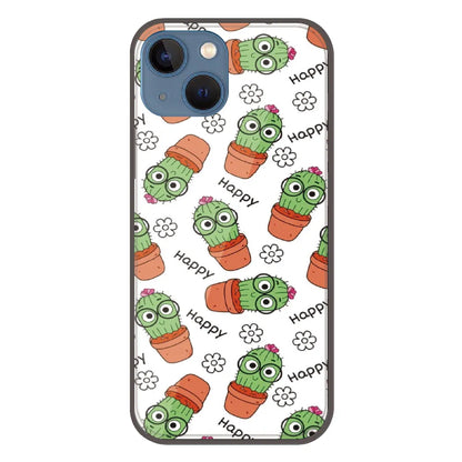 Cute Cactus Happy - Printed Silicone Case For Apple iPhone 13