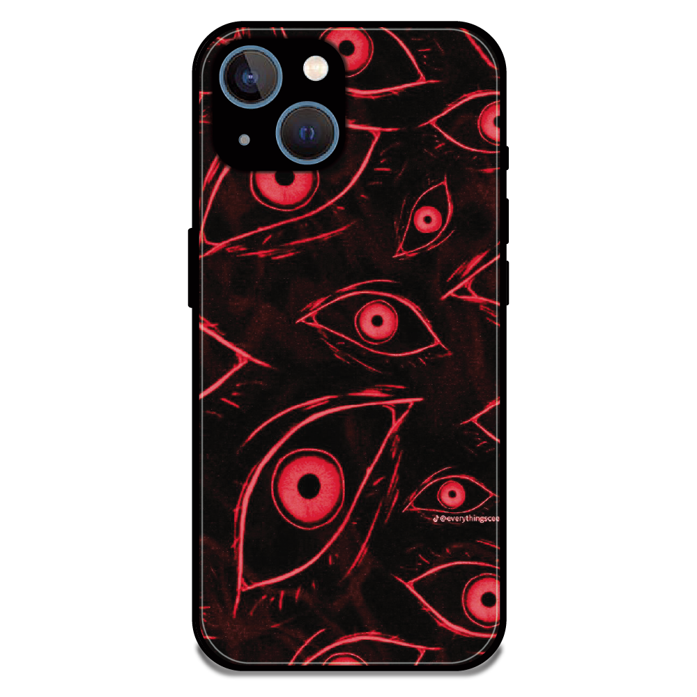 Crimson Eyes Chaos - Glossy Metal Silicone Case For Apple iPhone 13