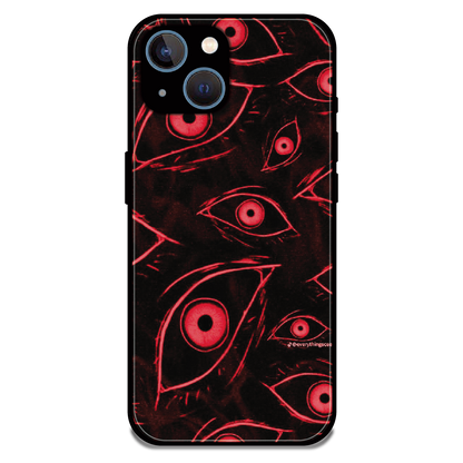 Crimson Eyes Chaos - Glossy Metal Silicone Case For Apple iPhone 13