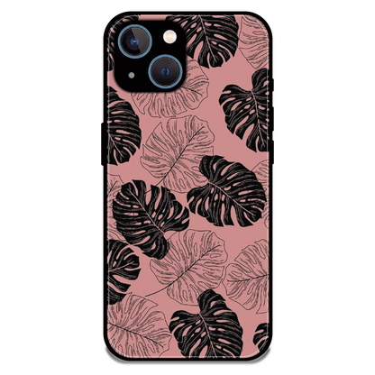 Tropical Monstera Leaf Pattern - Glossy Metal Silicone Case For Apple iPhone 13
