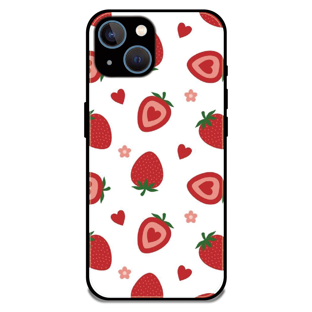 Strawberry - Glossy Metal Silicone Case For Apple iPhone 13