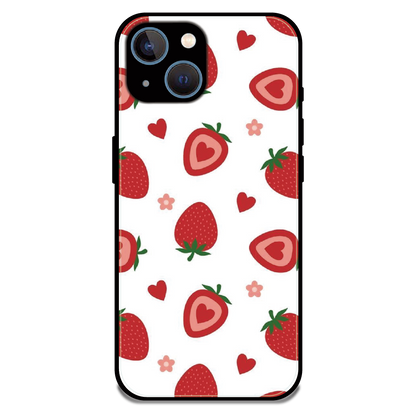 Strawberry - Glossy Metal Silicone Case For Apple iPhone 13