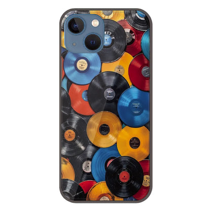 Retro Vinyl Record Pattern - Printed Silicone Case For Apple iPhone 13