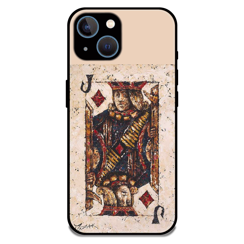 Vintage Playing Card King Art - Glossy Metal Silicone Case For Apple iPhone 13
