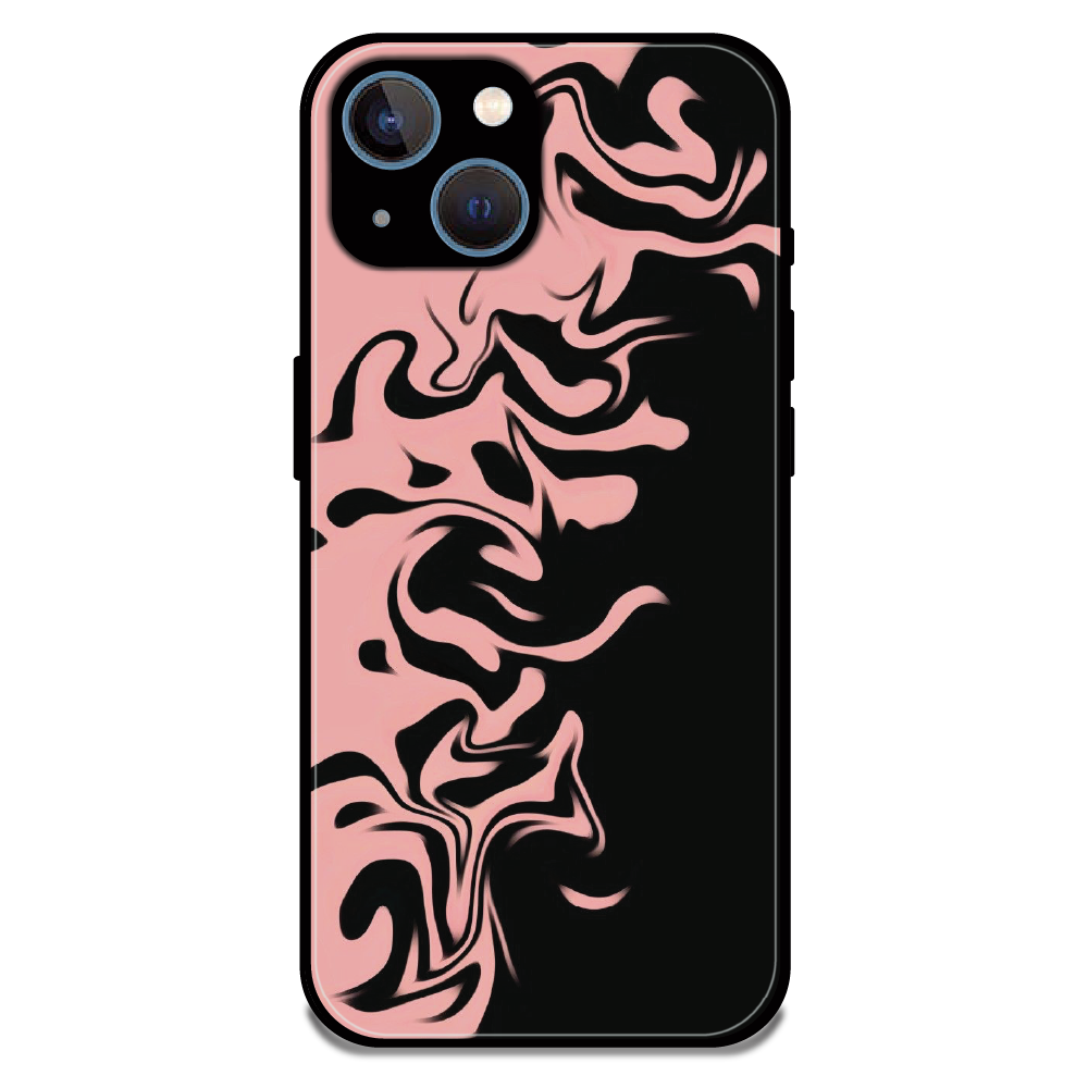 Blush Noir Marble - Glossy Metal Silicone Case For Apple iPhone 13