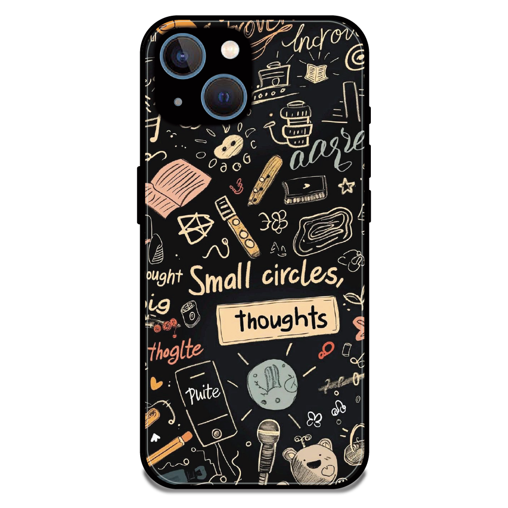 Thought Doodle Noir - Glossy Metal Silicone Case For Apple iPhone 13