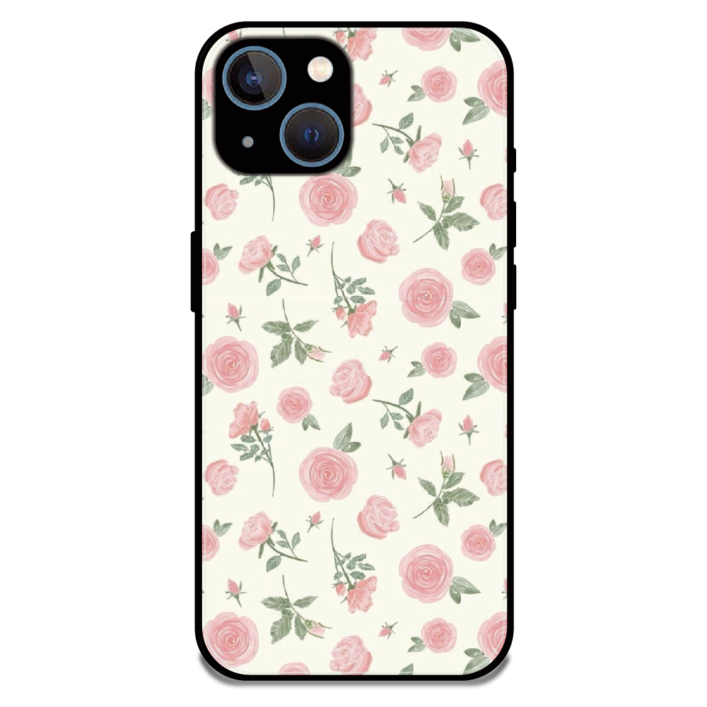 Soft Pink Rose Bloom - Glossy Metal Silicone Case For Apple iPhone 13