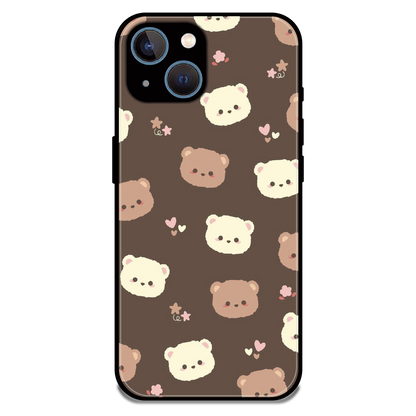 Cozy Bear Pattern - Glossy Metal Silicone Case For Apple iPhone 13