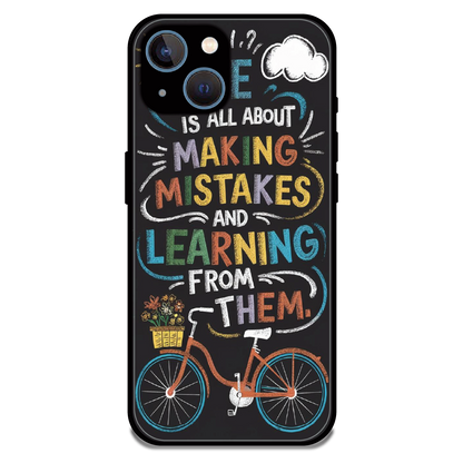 Motivational Quote Bicycle Art - Glossy Metal Silicone Case For Apple iPhone 13