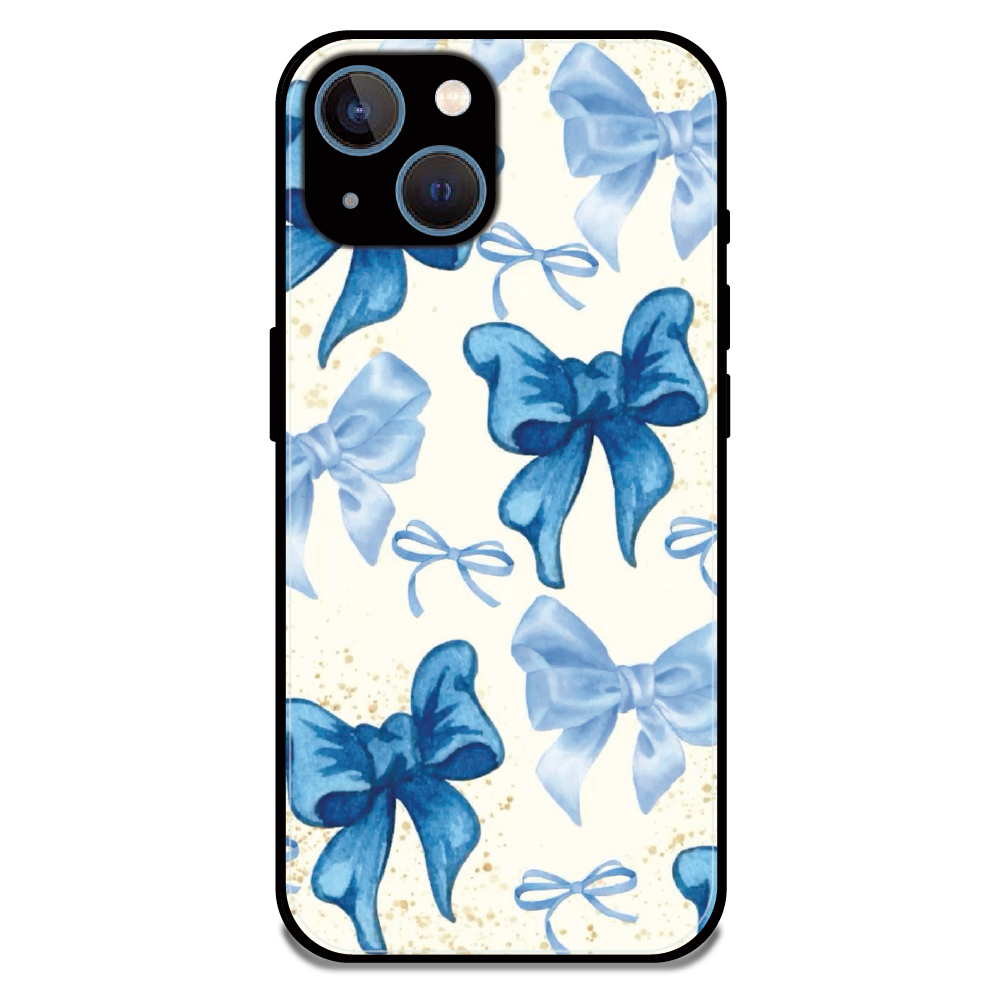 Soft Blue Bowcore - Glossy Metal Silicone Case For Apple iPhone 13