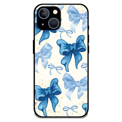 Soft Blue Bowcore - Glossy Metal Silicone Case For Apple iPhone 13