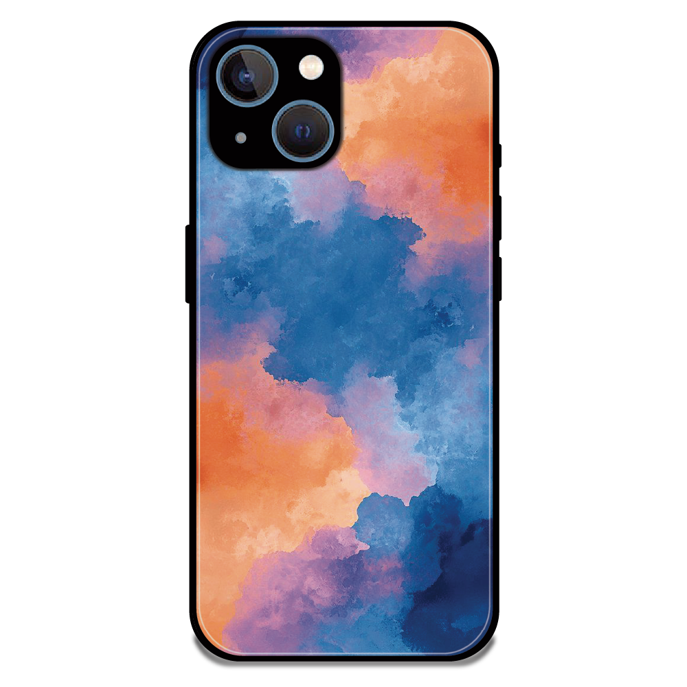 Abstract Pastel Cloud Geometry - Glossy Metal Silicone Case For Apple iPhone 13