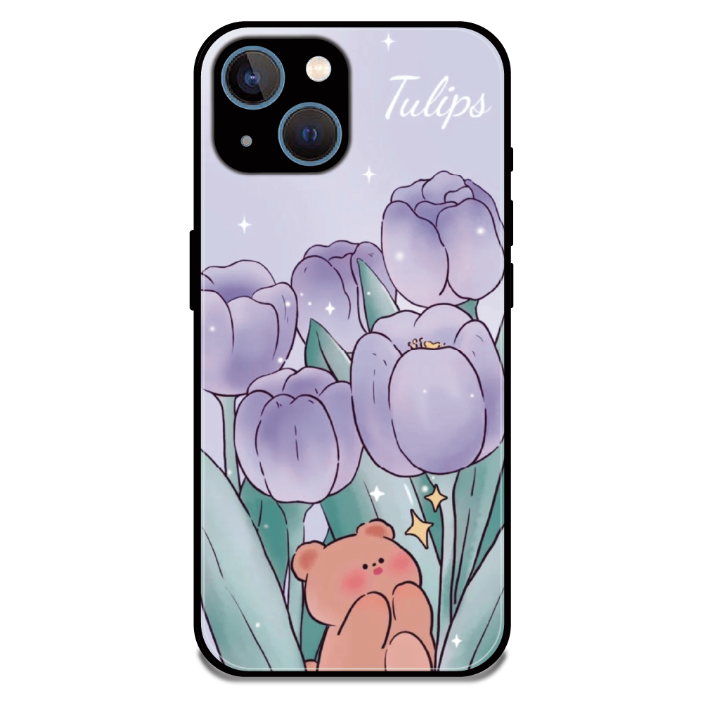 Tulip Bear Dreamscape - Glossy Metal Silicone Case For Apple iPhone 13