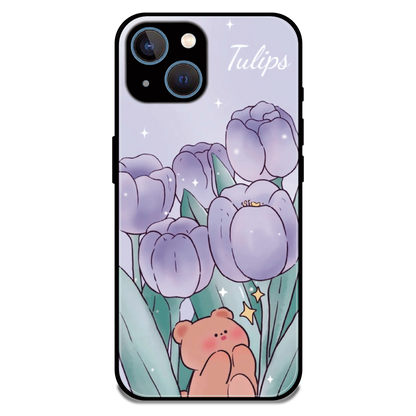Tulip Bear Dreamscape - Glossy Metal Silicone Case For Apple iPhone 13