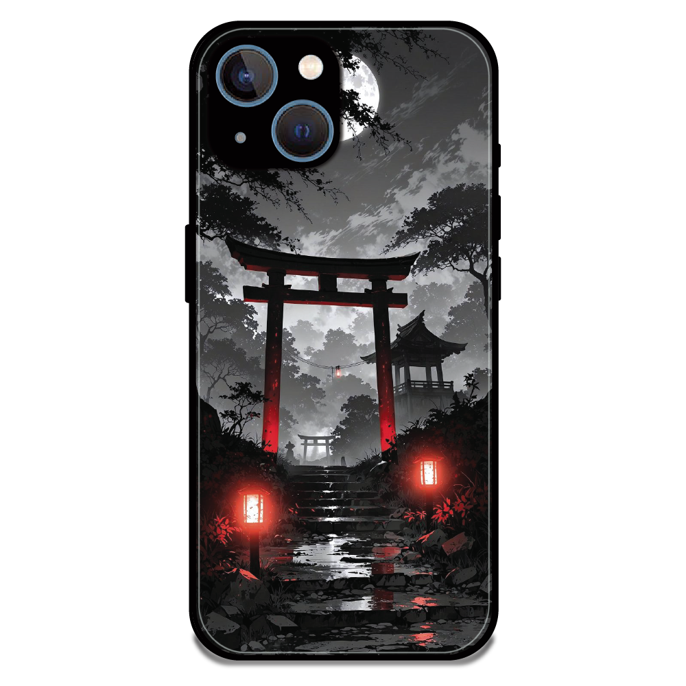 Midnight Torii Forest - Glossy Metal Silicone Case For Apple iPhone 13