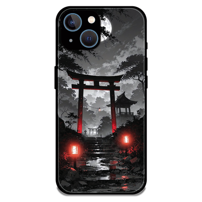 Midnight Torii Forest - Glossy Metal Silicone Case For Apple iPhone 13