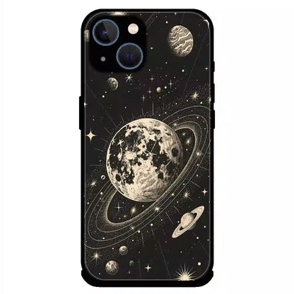 Celestial Planet Orbit - Glossy Metal Silicone Case For Apple iPhone 13