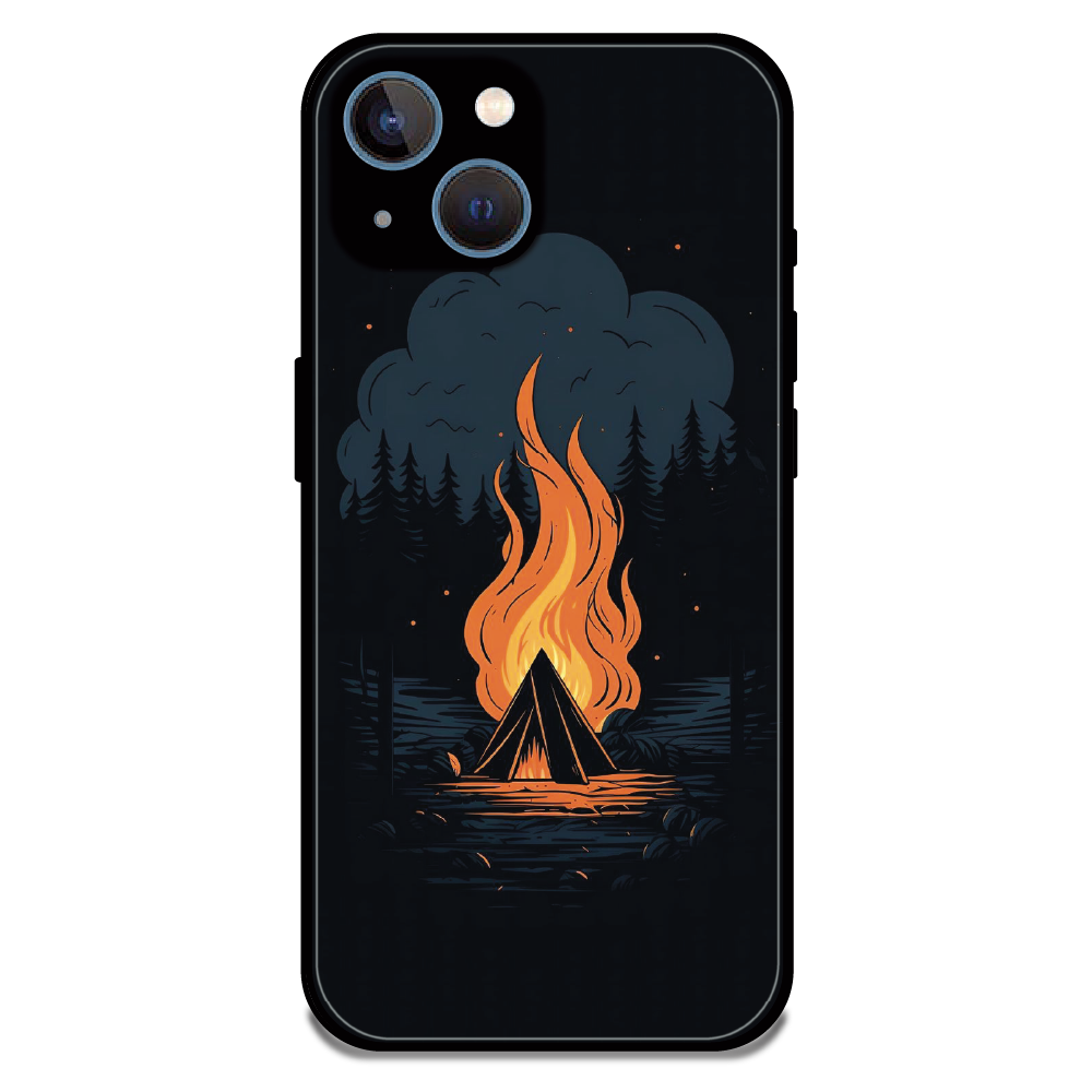 Midnight Campfire Adventure - Glossy Metal Silicone Case For Apple iPhone 13