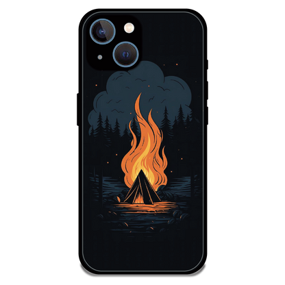 Midnight Campfire Adventure - Glossy Metal Silicone Case For Apple iPhone 13