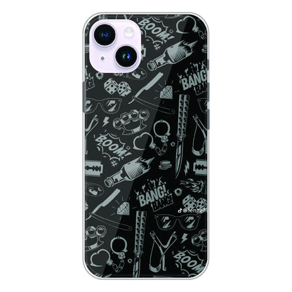 Black Graphic Street Art - Printed Silicone Case For Apple iPhone 14