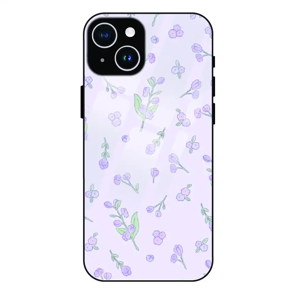 Lavender Floral Ditsy - Glass Case For Apple iPhone 14