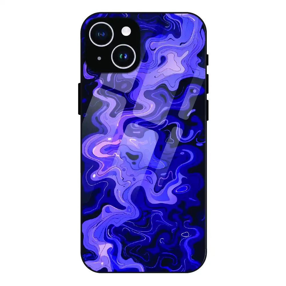 Purple Wave Abstract - Glass Case For Apple iPhone 14