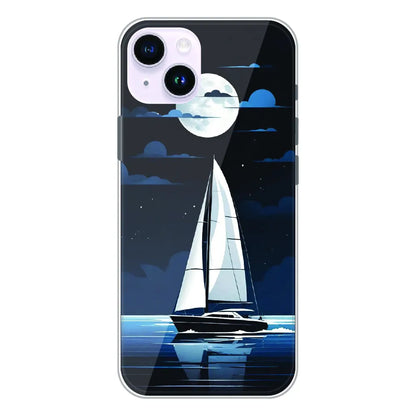 Moonlight Sailboat - Printed Silicone Case For Apple iPhone 14