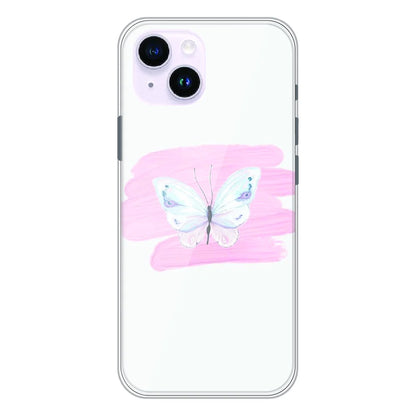 Minimal Butterfly Blush Art - Printed Silicone Case For Apple iPhone 14