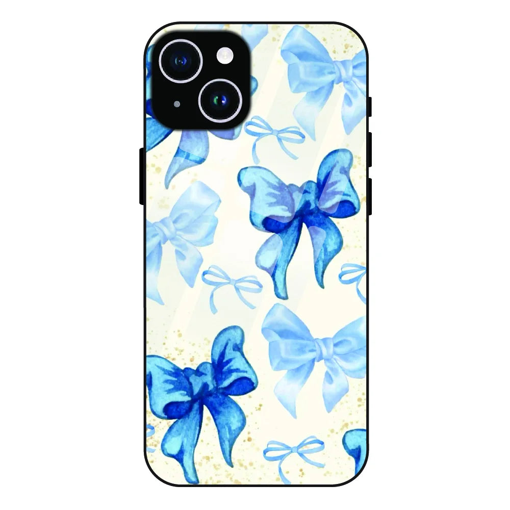 Soft Blue Bowcore - Glass Case For Apple iPhone 14
