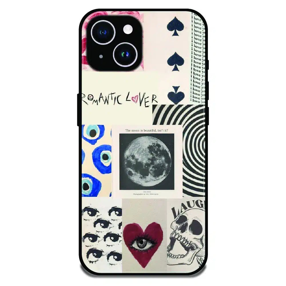 Romantic Art Collage - Glossy Metal Silicone Case For Apple iPhone 14