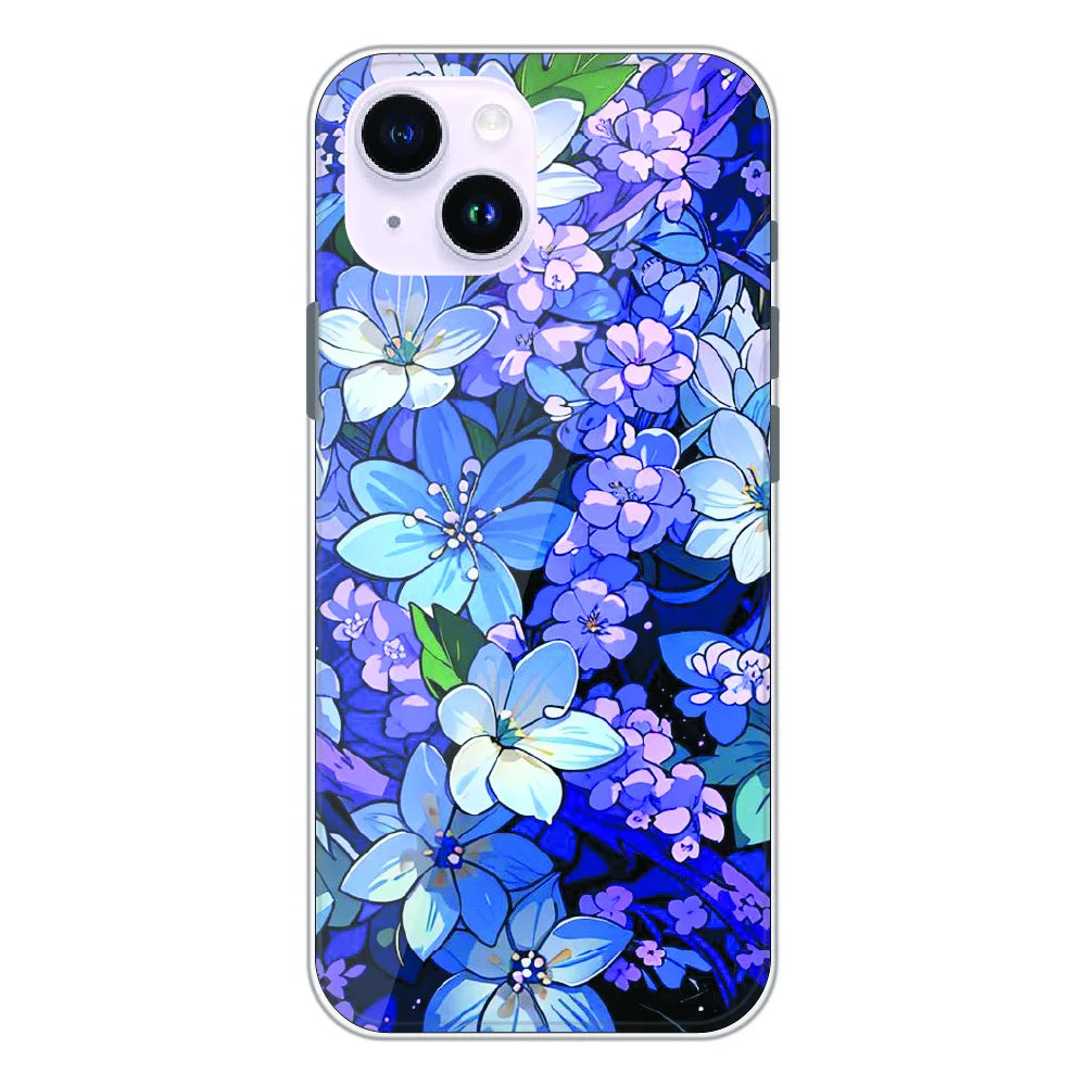 Midnight Blue Floral Garden - Printed Silicone Case For Apple iPhone 14