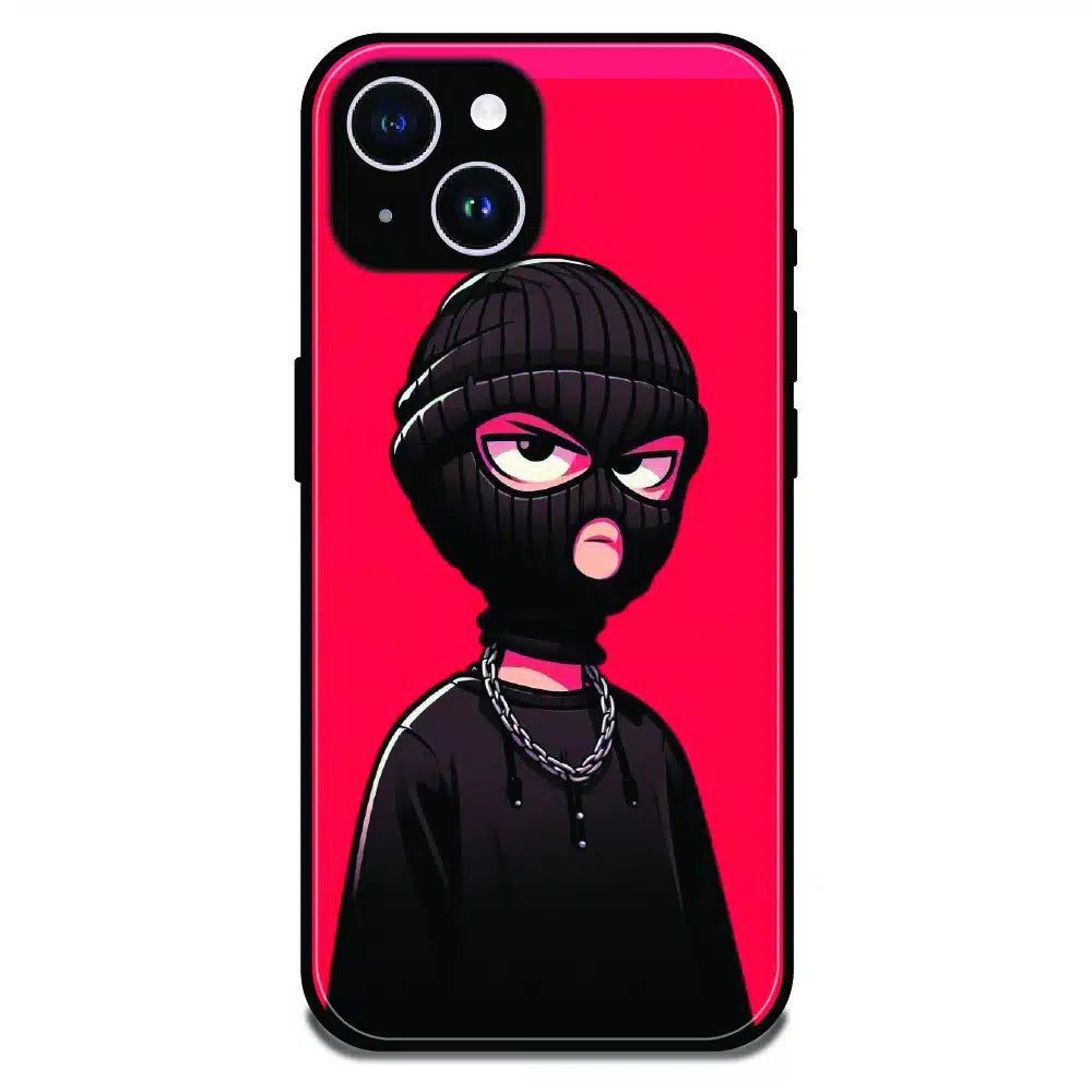 Masked Rebel Street Art - Glossy Metal Silicone Case For Apple iPhone 14