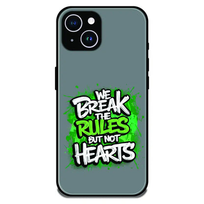 Break the Rules Quote - Glossy Metal Silicone Case For Apple iPhone 14
