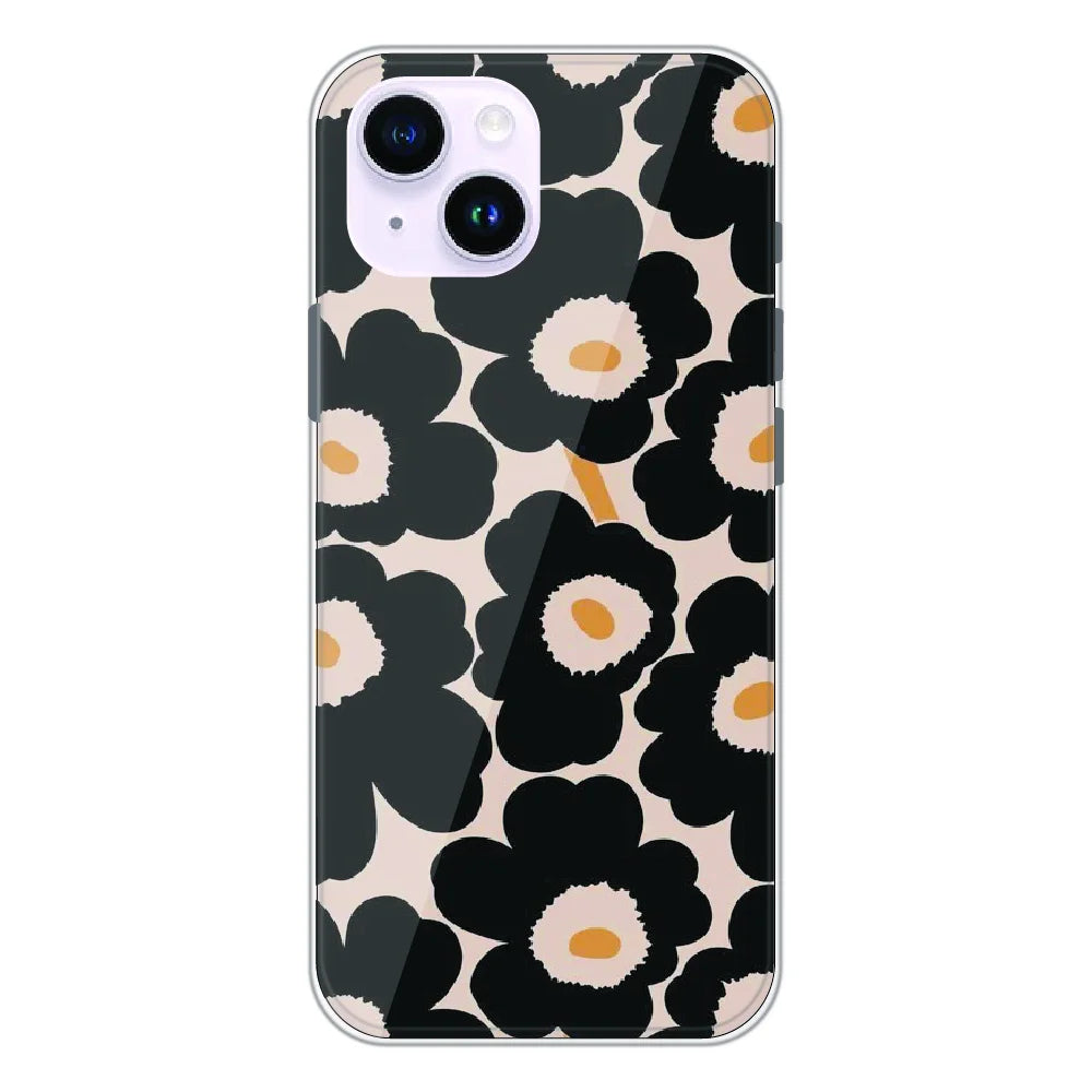 Bold Black Daisy Bloom - Printed Silicone Case For Apple iPhone 14
