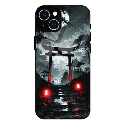 Midnight Torii Forest - Glass Case For Apple iPhone 14
