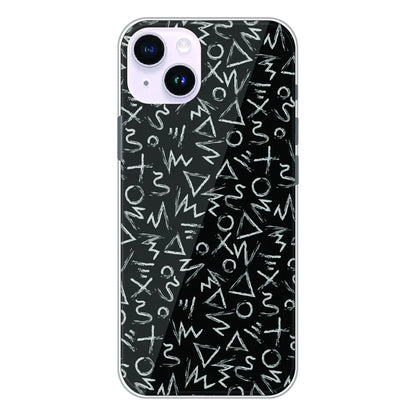 Geometric Black & White Pattern - Printed Silicone Case For Apple iPhone 14