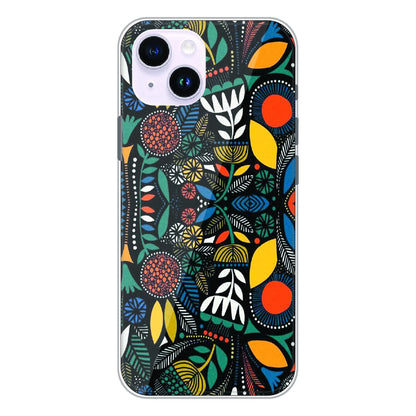 Folk Floral Night Garden - Printed Silicone Case For Apple iPhone 14