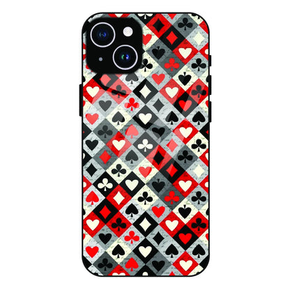 Classic Card Symbols - Glass Case For Apple iPhone 14